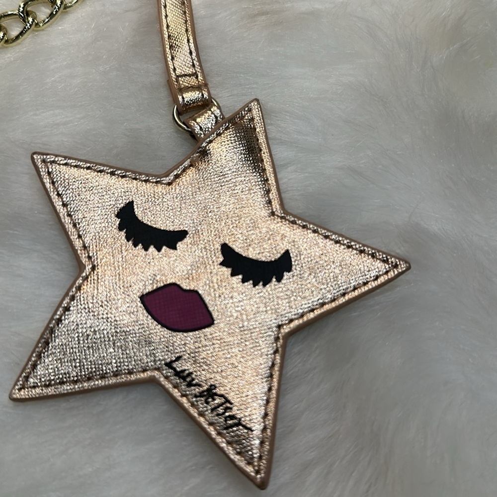 Luv Betsey crossbody wallet purse rose gold w/ gold accents and star purse charm - Picture 14 of 15